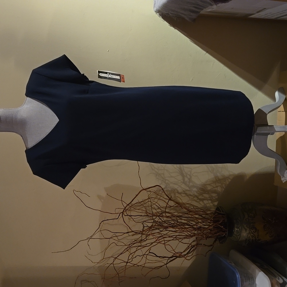 Navy Blue Short Sleeve Dress